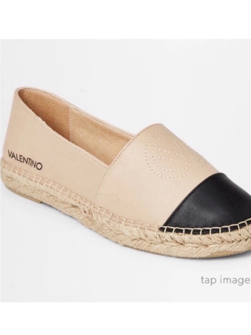 VALENTINO Espadrille Wedges in Beige & Black Like New 7.5